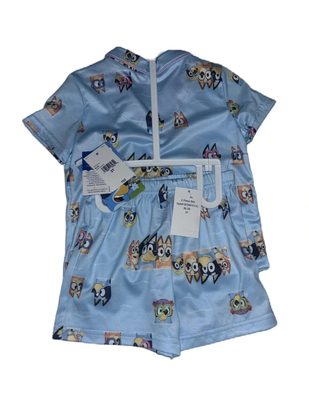 Blue 'Bluey' Short Sleeve Kids Pajama Set Toddler Girls 2T 3T